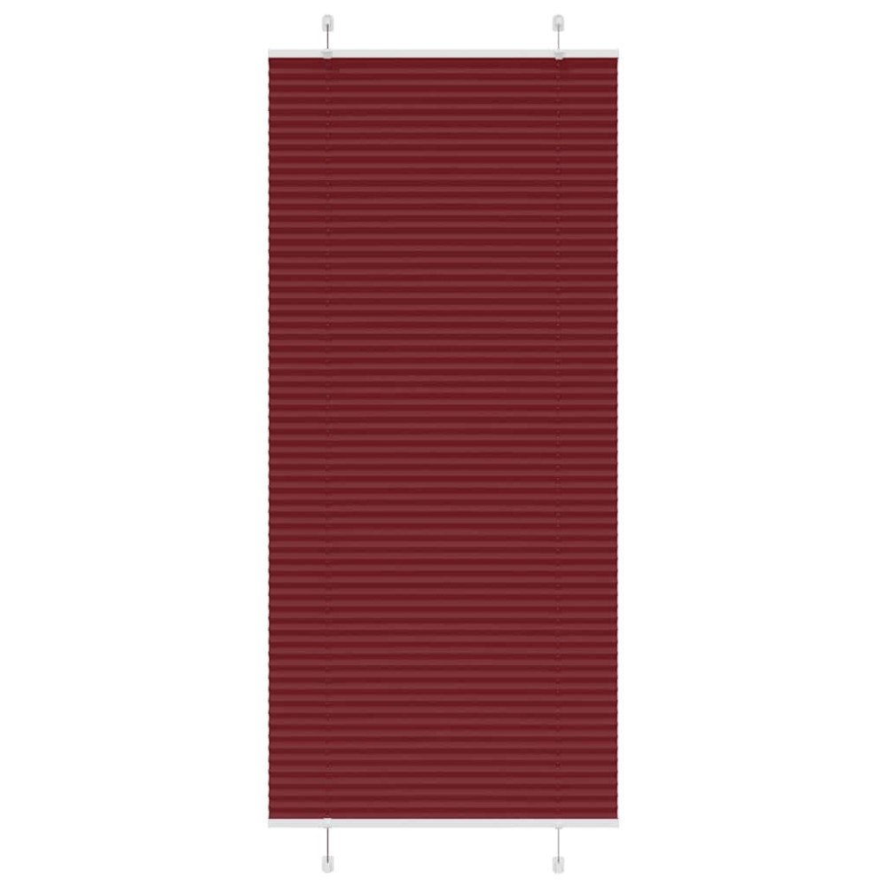 vidaXL Plisserad persienn Bordeaux röd 95x200 cm tyg bredd 94,4 cm