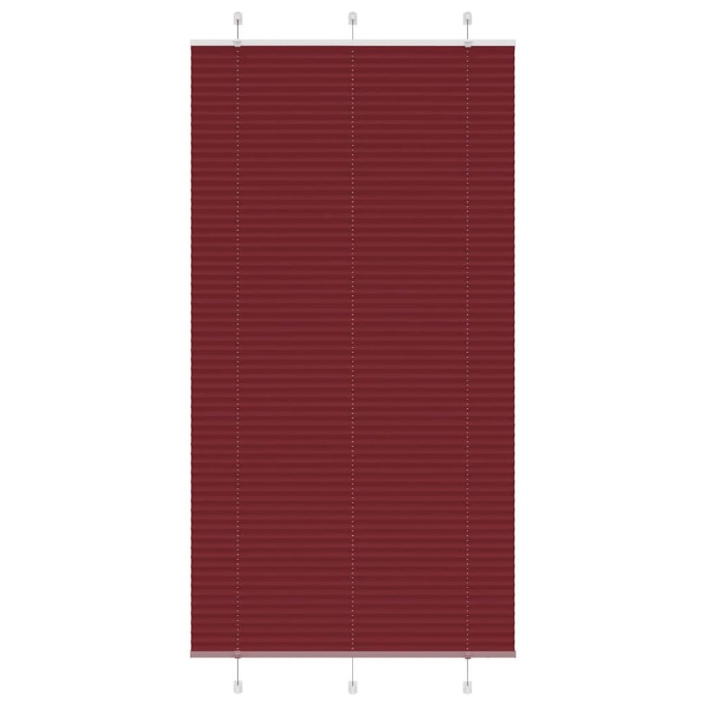vidaXL Plisserad persienn Bordeaux röd 105x200 cm tyg bredd 104,4 cm