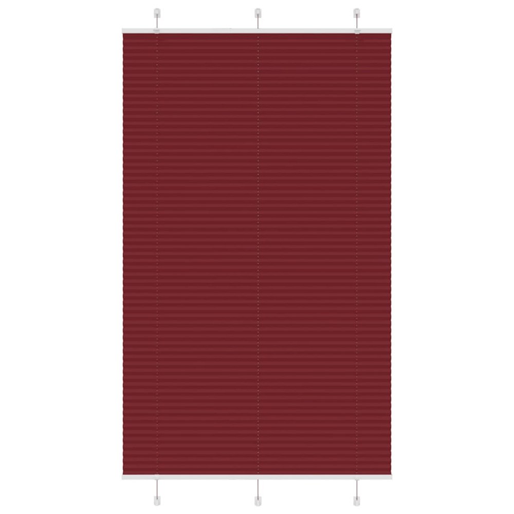 vidaXL Plisserad persienn Bordeaux röd 115x200 cm tyg bredd 114,4 cm