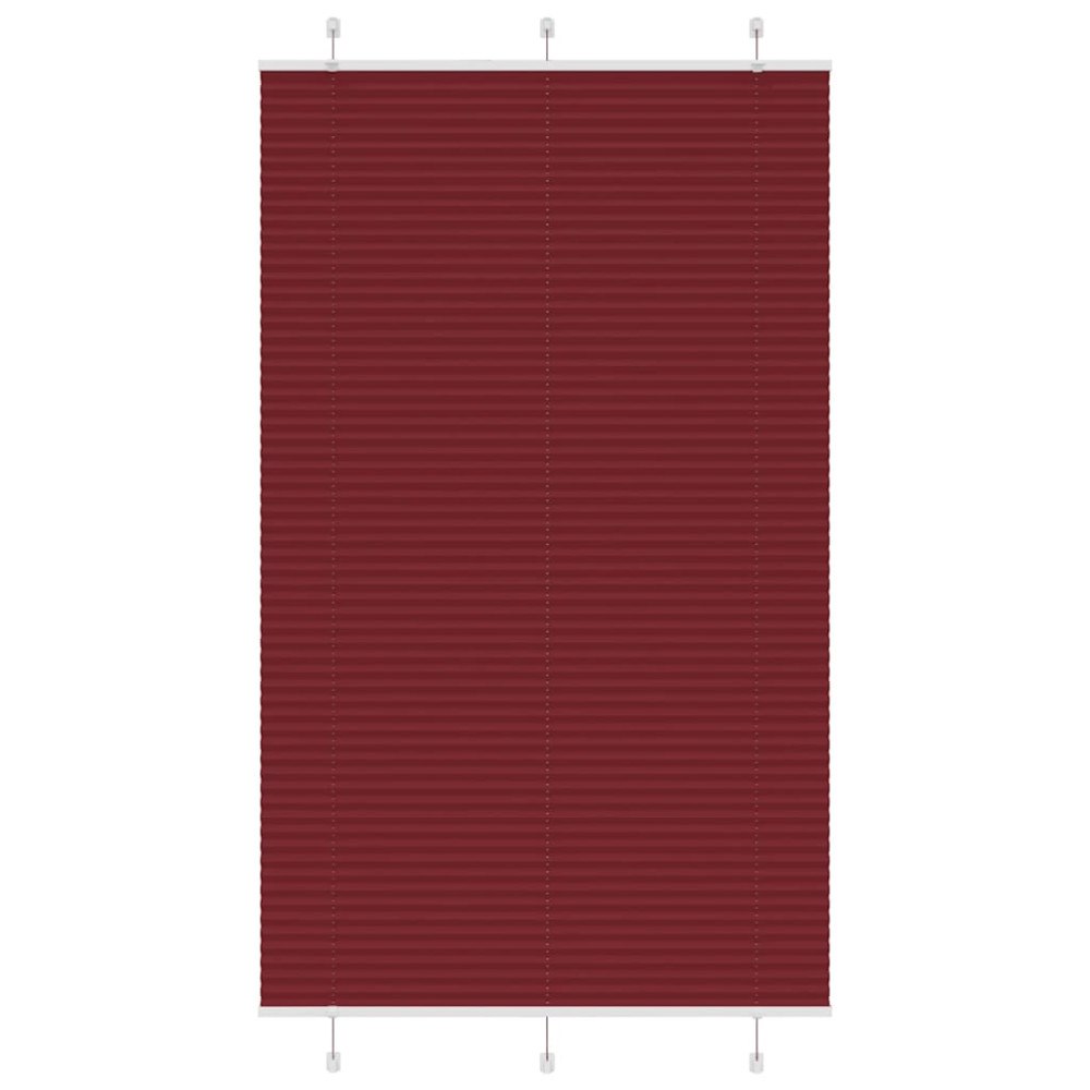 vidaXL Plisserad persienn Bordeaux röd 120x200 cm tyg bredd 119,4 cm