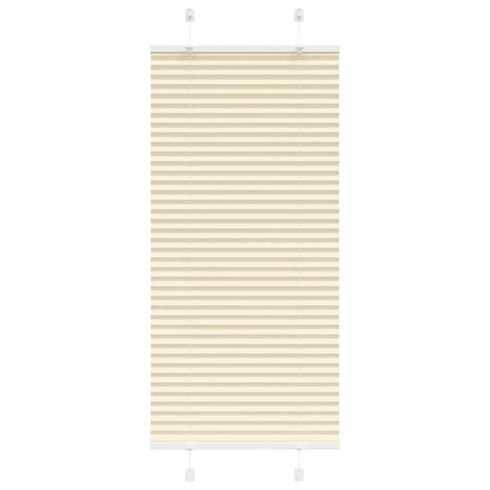 vidaXL Plisserad persienn cremefärgad 65x100cm tyg bredd 64,4cm
