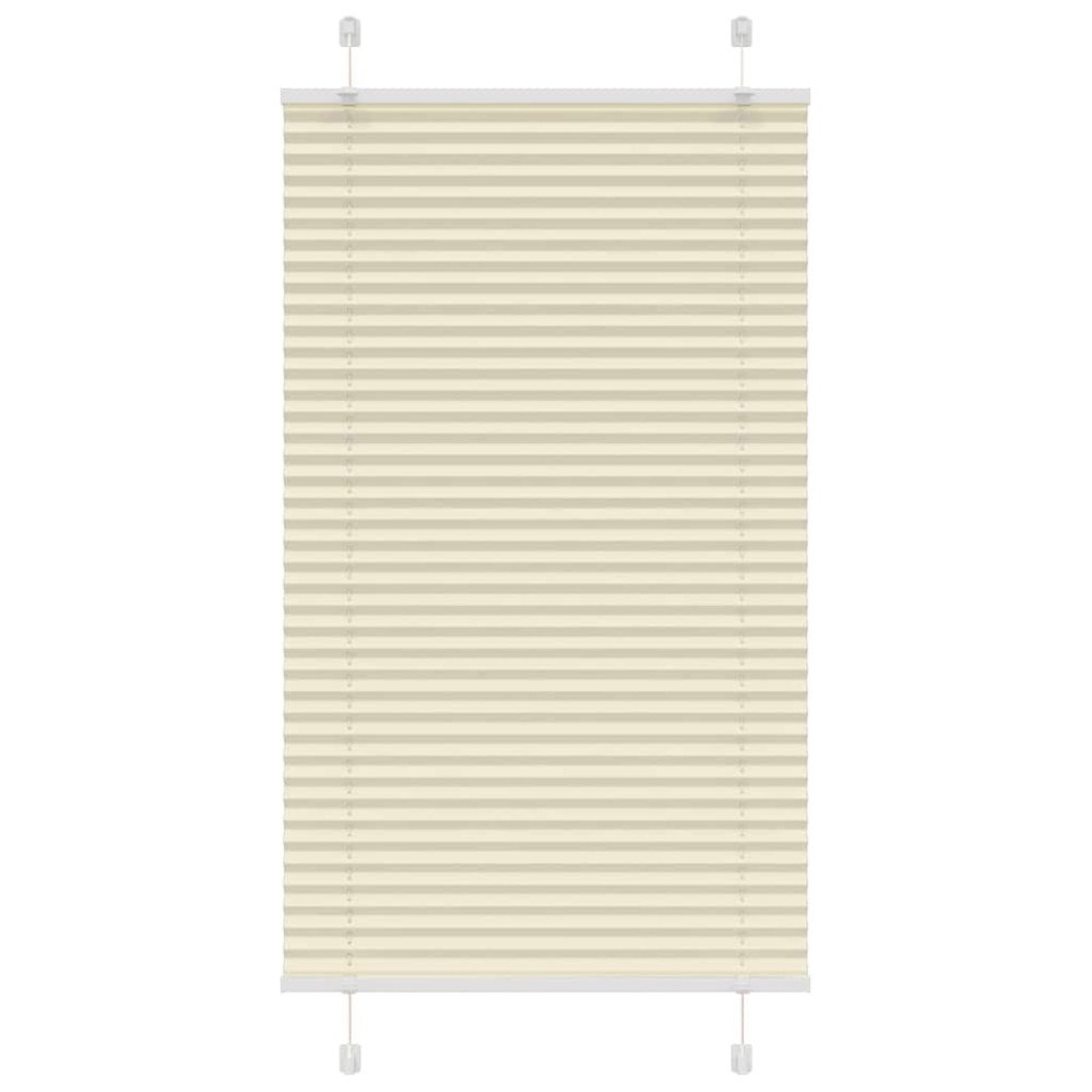 vidaXL Plisserad persienn cremefärgad 75x100 cm tyg bredd 74,4 cm