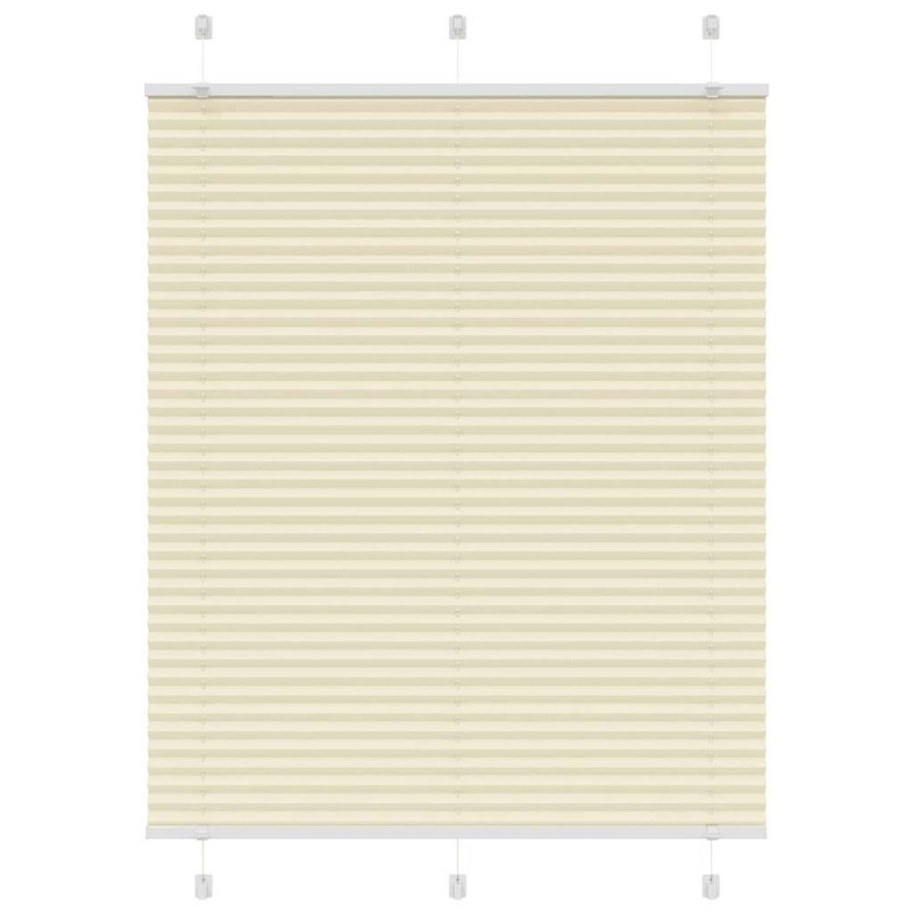 vidaXL Plisserad persienn cremefärgad 110x100 cm tyg bredd 109,4cm