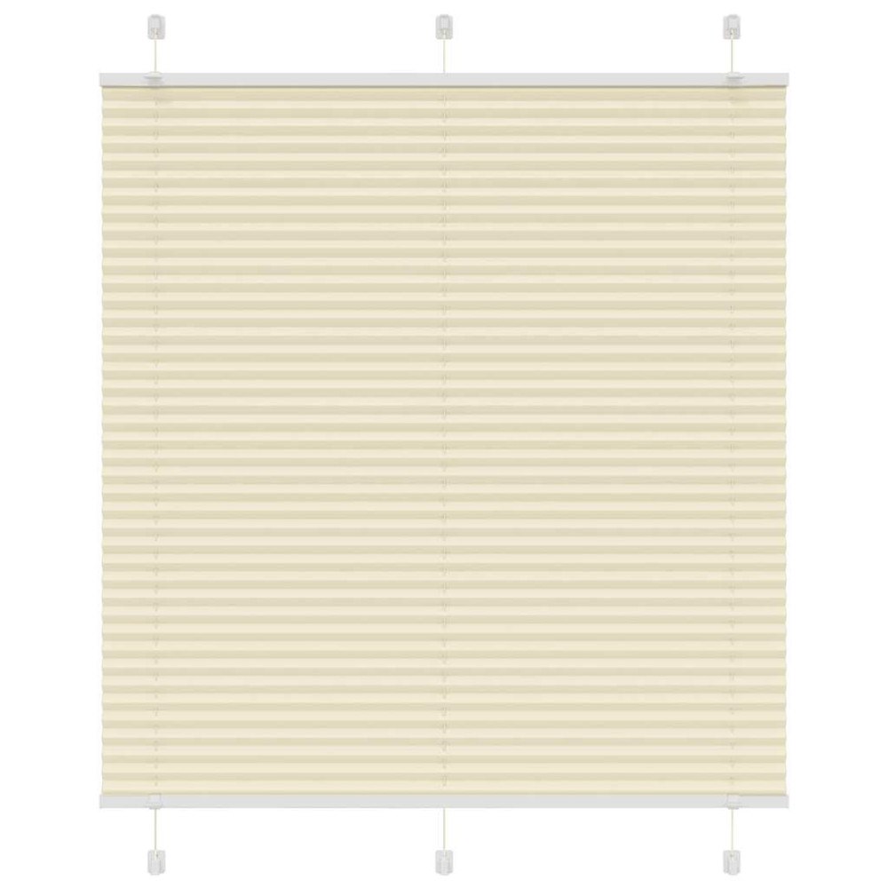 vidaXL Plisserad persienn cremefärgad 120x100 cm tyg bredd 119,4cm