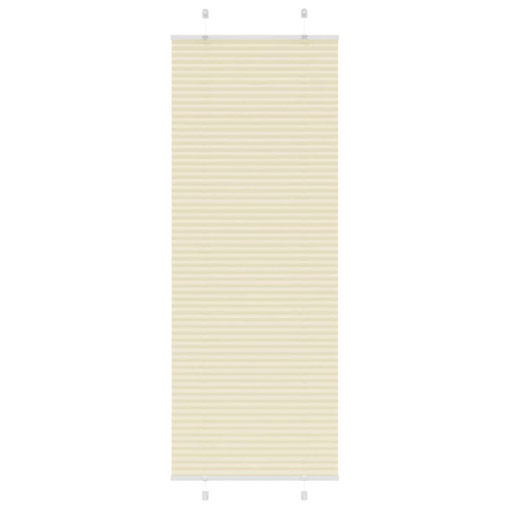 vidaXL Plisserad persienn cremefärgad 75x200 cm tyg bredd 74,4 cm
