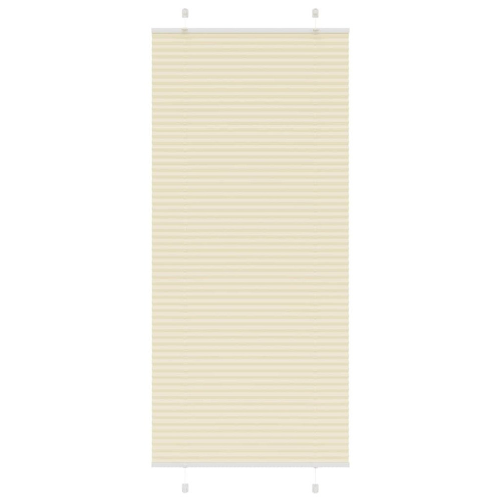 vidaXL Plisserad persienn cremefärgad 85x200 cm tyg bredd 84,4 cm