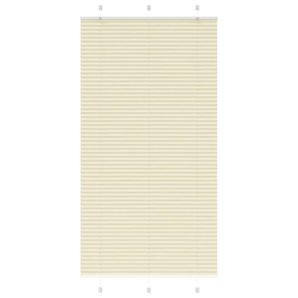vidaXL Plisserad persienn cremefärgad 105x200 cm tyg bredd 104,4cm