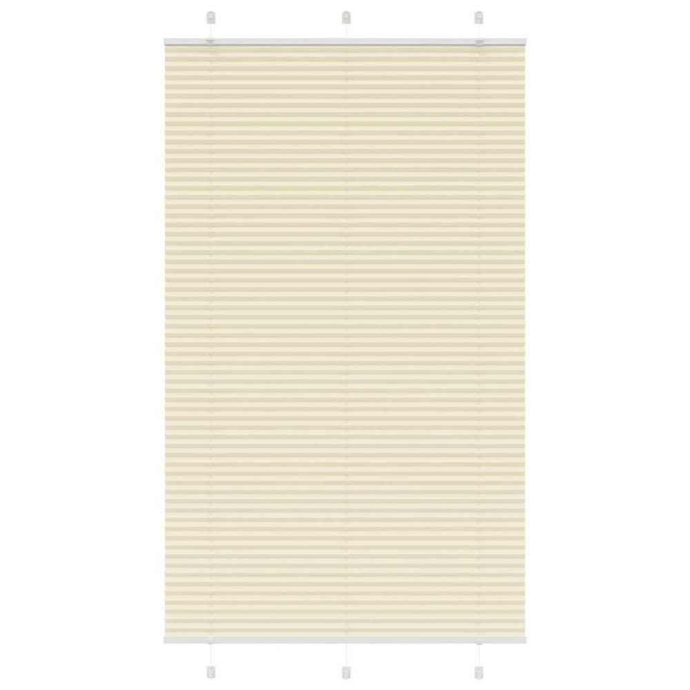 vidaXL Plisserad persienn cremefärgad 115x200 cm tyg bredd 114,4cm