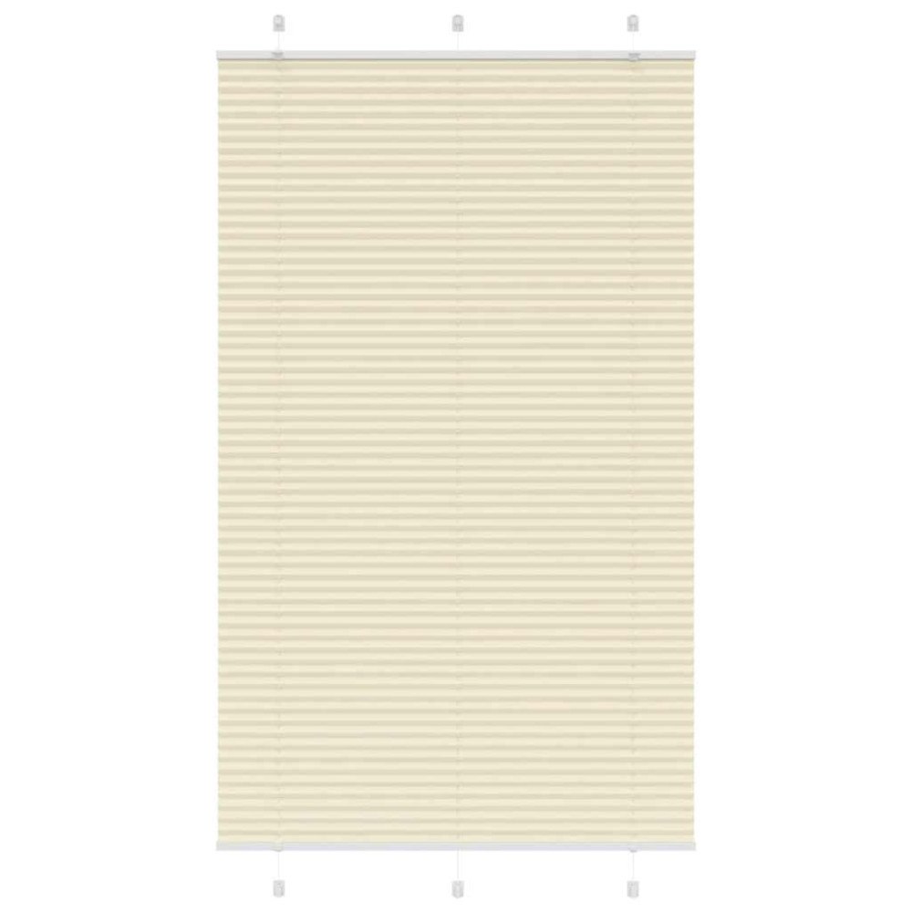 vidaXL Plisserad persienn cremefärgad 120x200 cm tyg bredd 119,4cm
