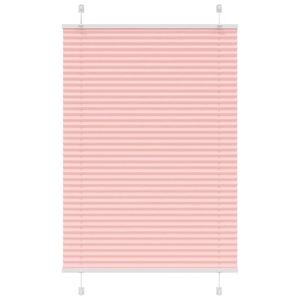 vidaXL Plisserad persienn rosa 90x100 cm tyg bredd 89,4 cm polyester
