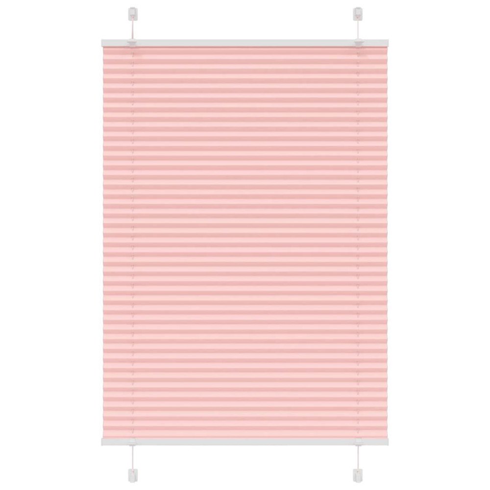 vidaXL Plisserad persienn rosa 100x100 cm tyg bredd 99,4 cm polyester