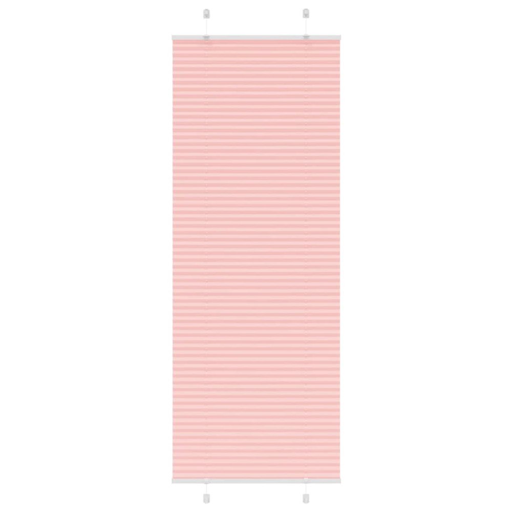 vidaXL Plisserad persienn rosa 75x200 cm tyg bredd 74,4 cm polyester