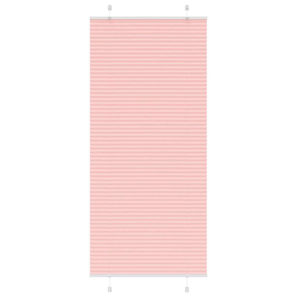 vidaXL Plisserad persienn rosa 85x200 cm tyg bredd 84,4 cm polyester