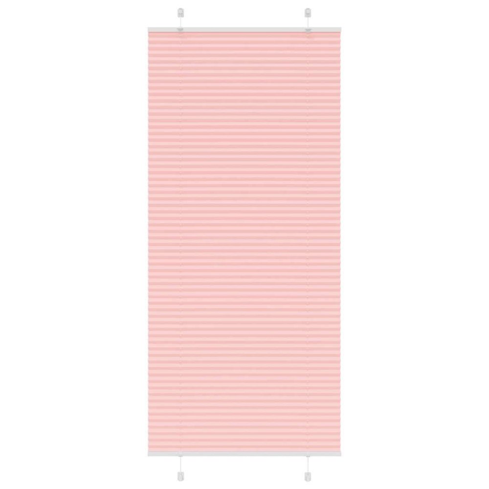 vidaXL Plisserad persienn rosa 90x200 cm tyg bredd 89,4 cm polyester