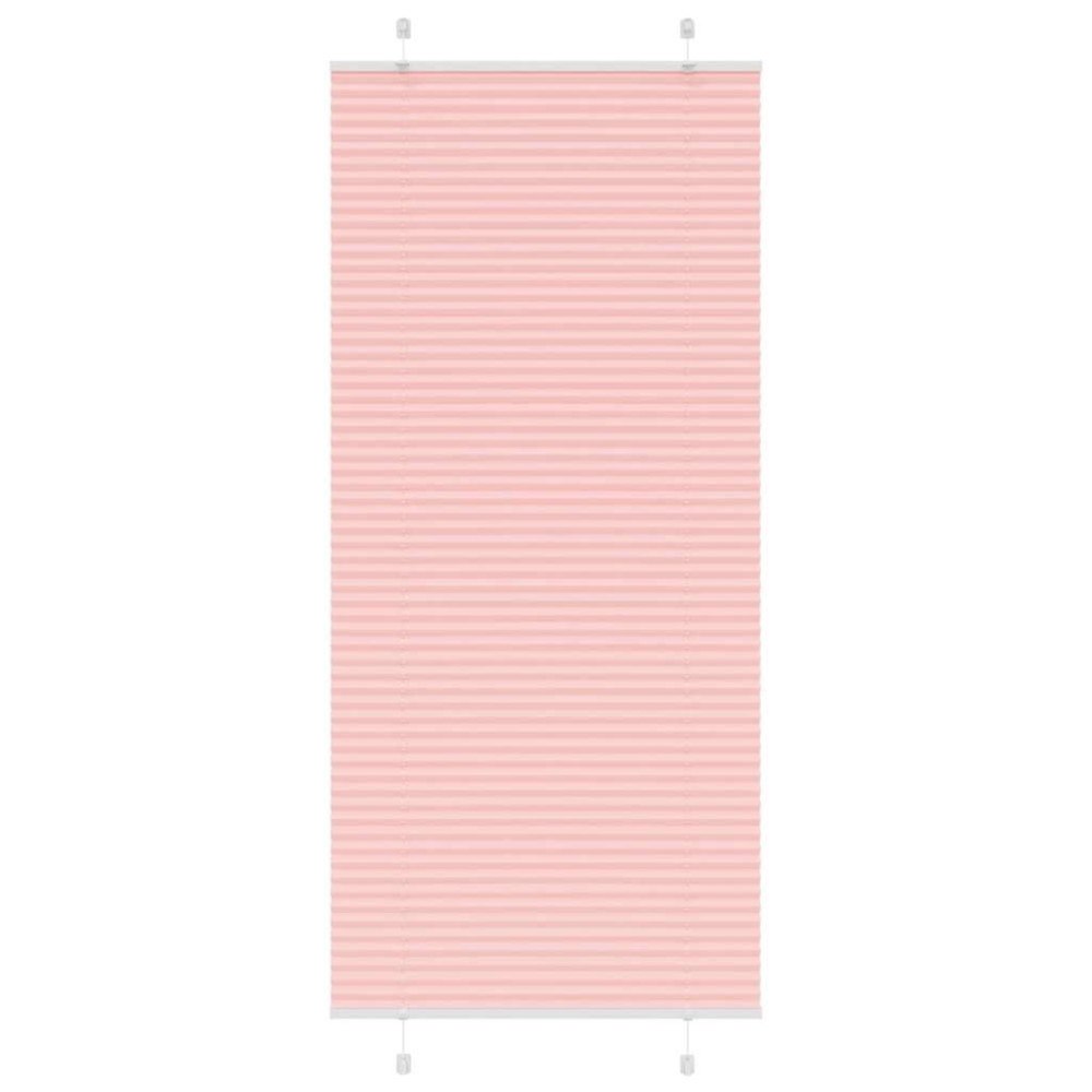 vidaXL Plisserad persienn rosa 95x200 cm tyg bredd 94,4 cm polyester