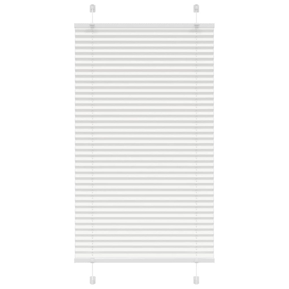 vidaXL Plisserad persienn vit 70x100 cm tyg bredd 69,4 cm polyester