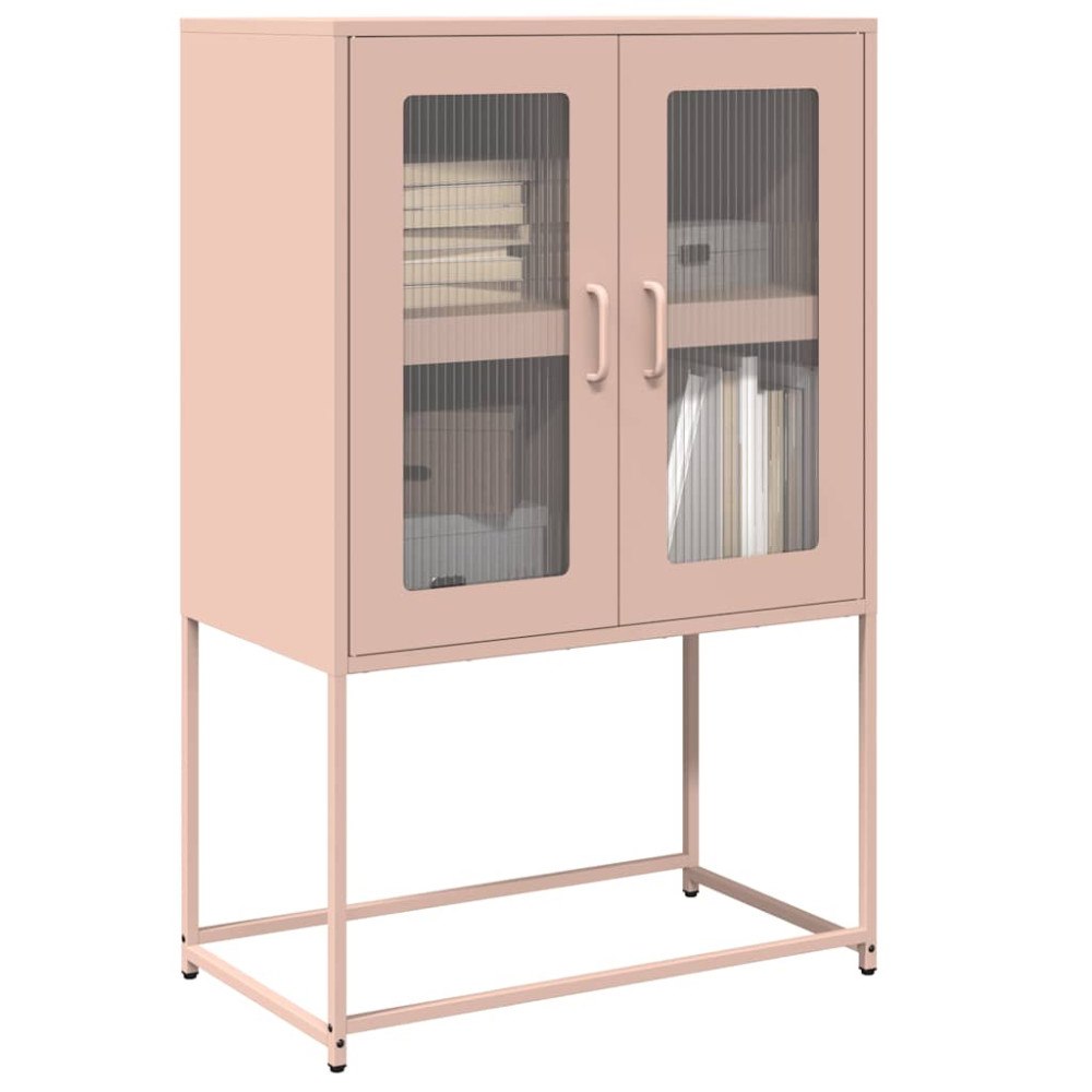 vidaXL Highboard rosa 68x39x107 cm stål