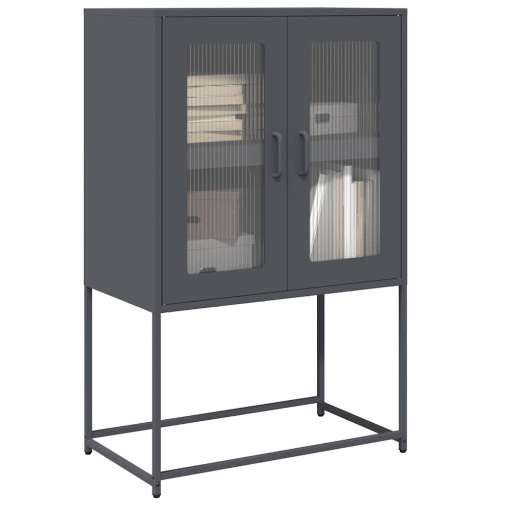 vidaXL Highboard antracit 68x39x107 cm stål