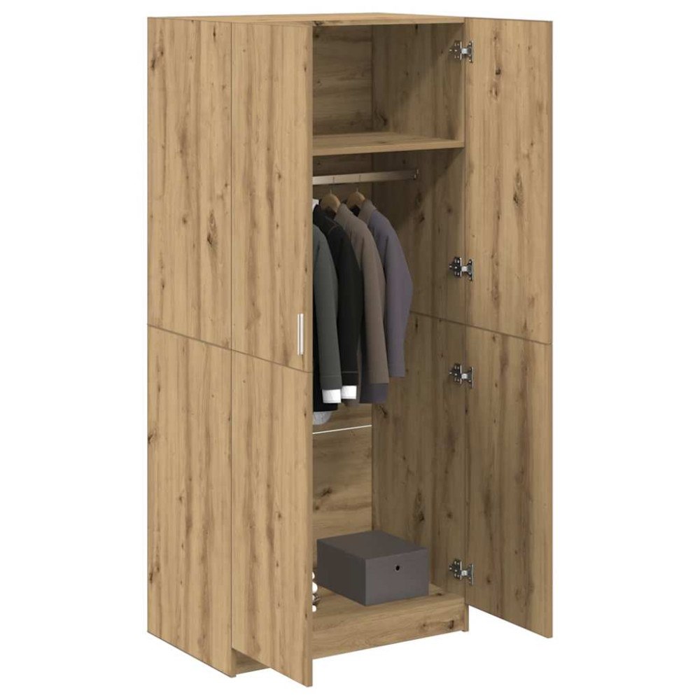 vidaXL Garderob hantverksmässig ek 80x52x180 cm konstruerat trä