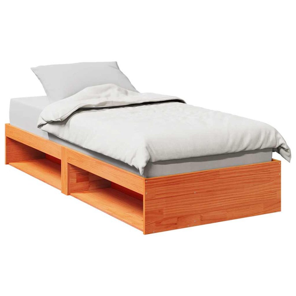 vidaXL Dagbädd utan madrass vaxbrun 75x190 cm massiv trä furu