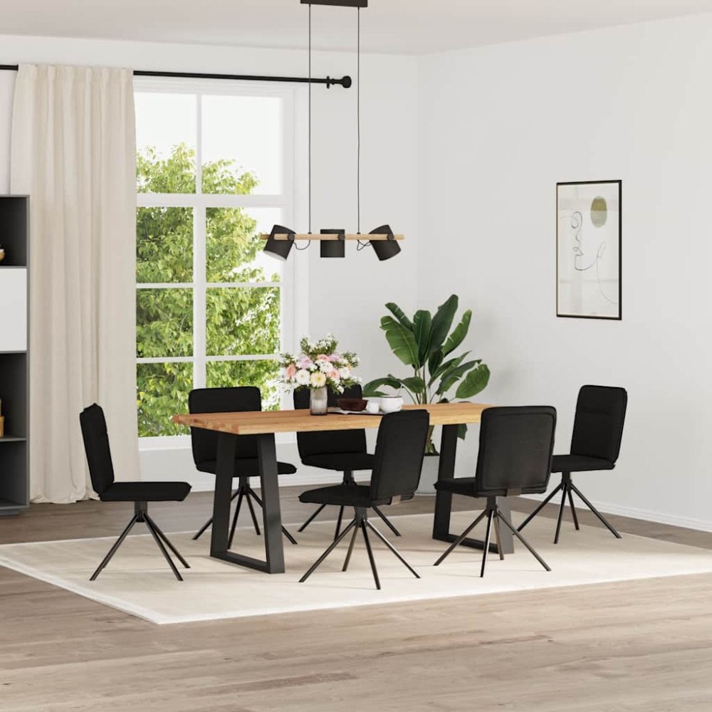 vidaXL Matstolar 6 st svart tyg