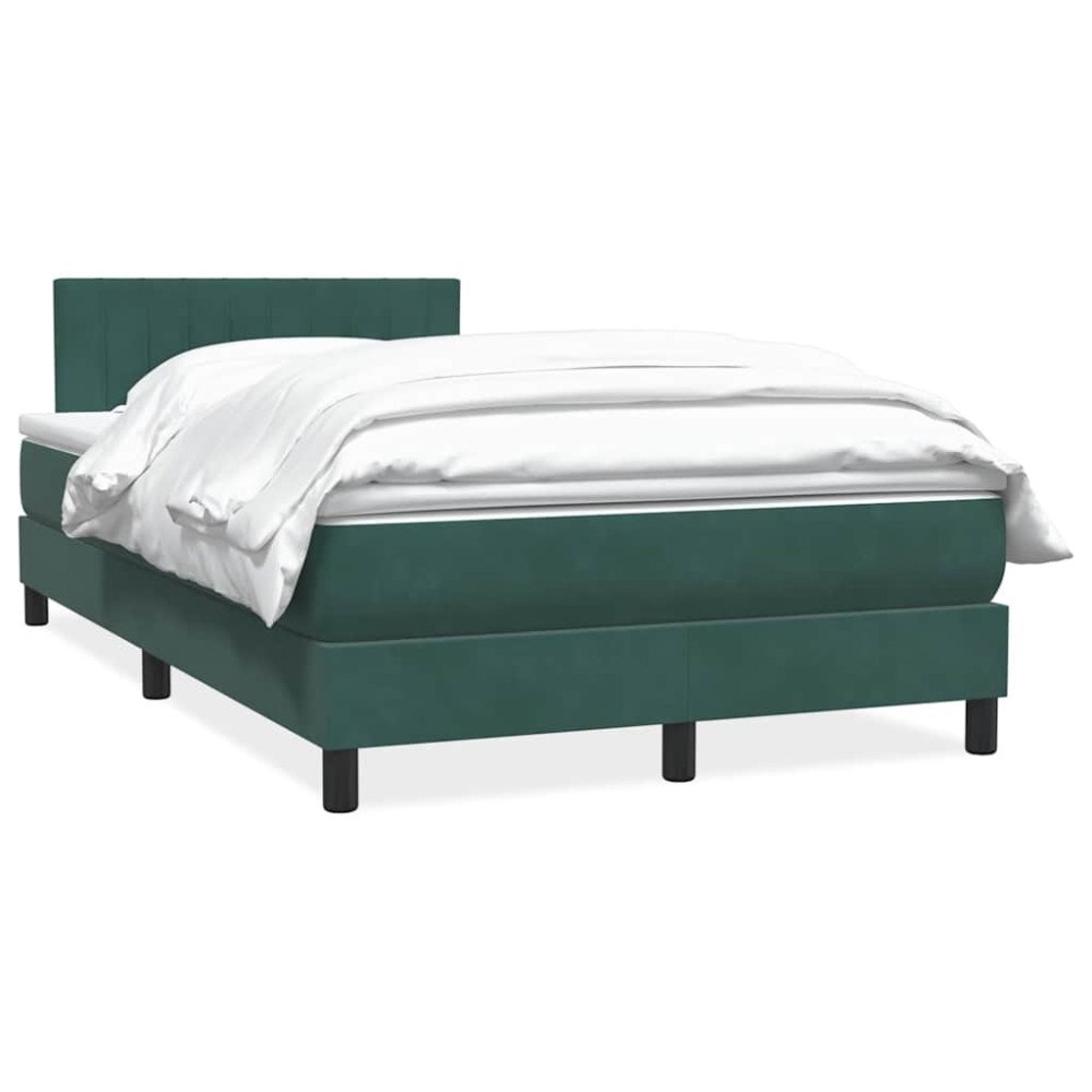 vidaXL Ramsäng med madrass mörkgrön 120x210 cm sammet