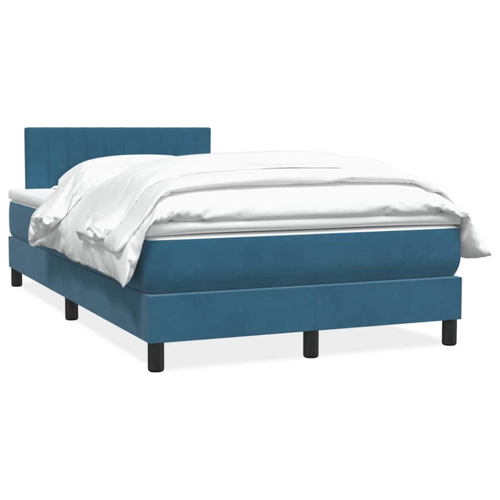 vidaXL Ramsäng med madrass mörkblå 120x210 cm sammet