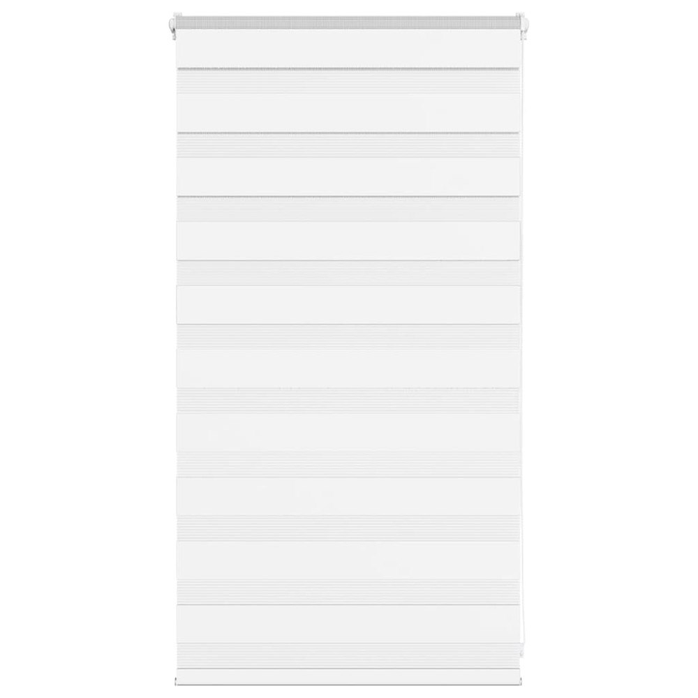 vidaXL Rullgardin zebra vit 80x100 cm tyg bredd 75,9 cm polyester