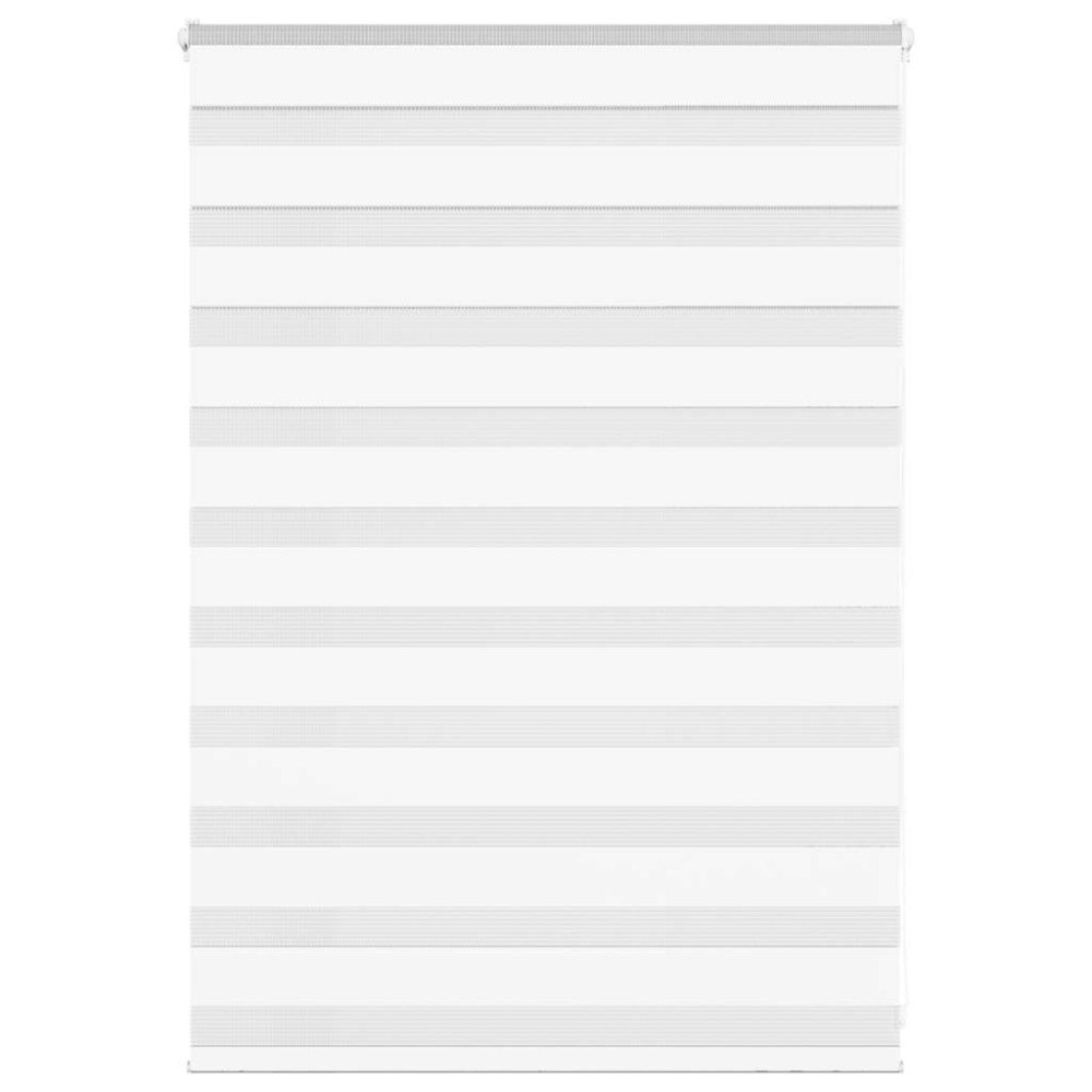 vidaXL Rullgardin zebra vit 100x100 cm tyg bredd 95,9 cm polyester