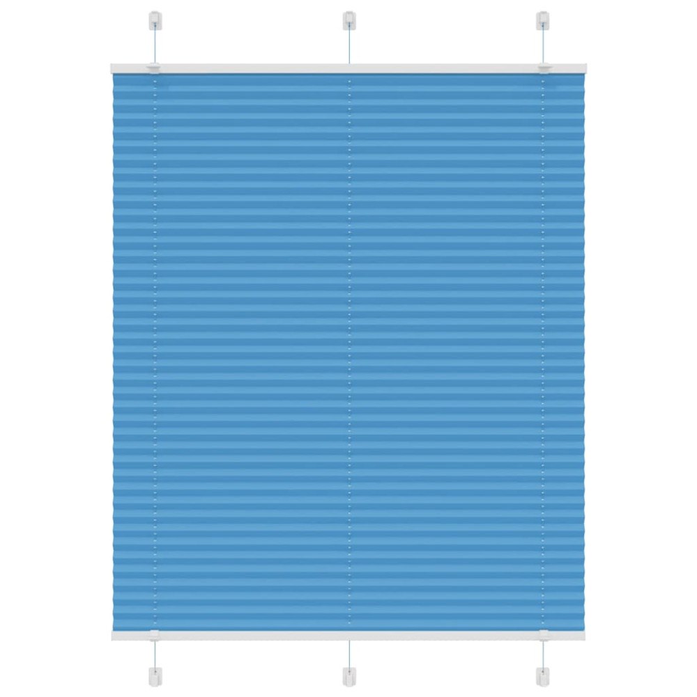 vidaXL Plisserad persienn blå 105x150 cm tyg bredd 104,4cm polyester