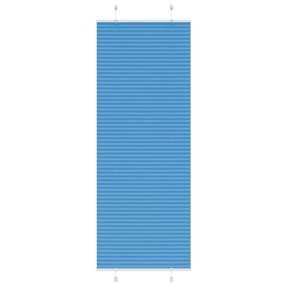 vidaXL Plisserad persienn blå 75x200 cm tyg bredd 74,4 cm polyester