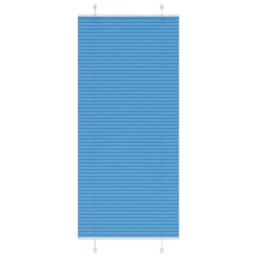 vidaXL Plisserad persienn blå 90x200 cm tyg bredd 89,4 cm polyester