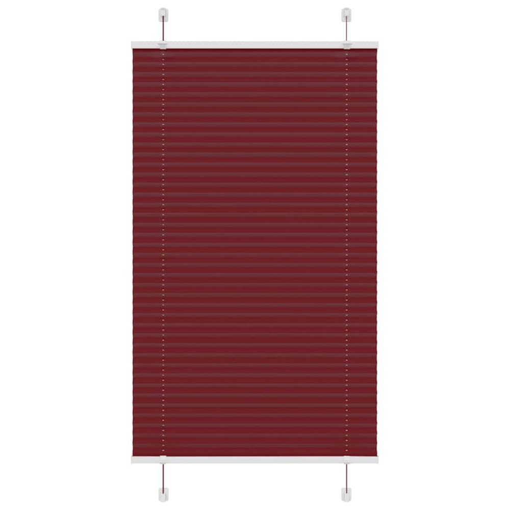 vidaXL Plisserad persienn Bordeaux röd 70x100 cm tyg bredd 69,4 cm