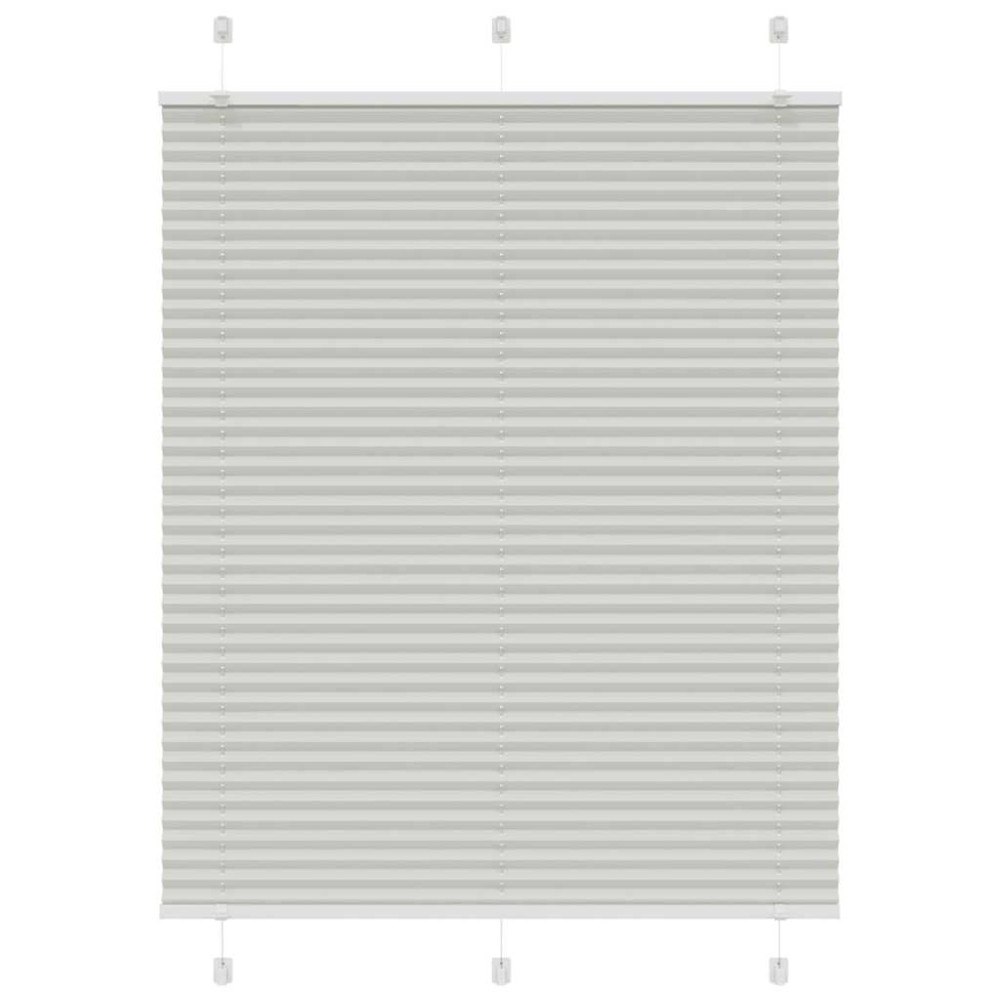 vidaXL Plisserad persienn ljusgrå 105x100 cm tyg bredd 104,4cm