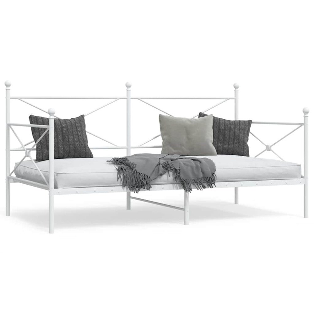 vidaXL Dagbädd utan madrass vit 107x203 cm stål