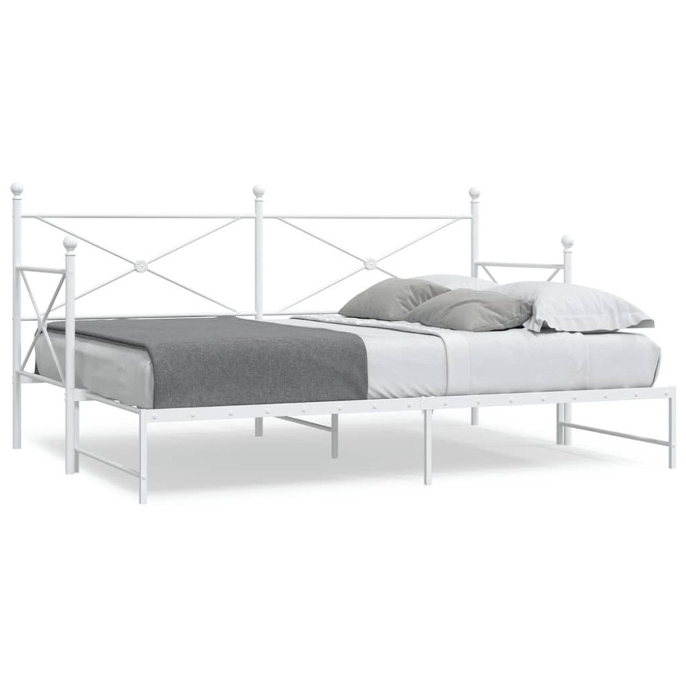 vidaXL Dagbädd med rull utan madrass vit 75x190 cm stål