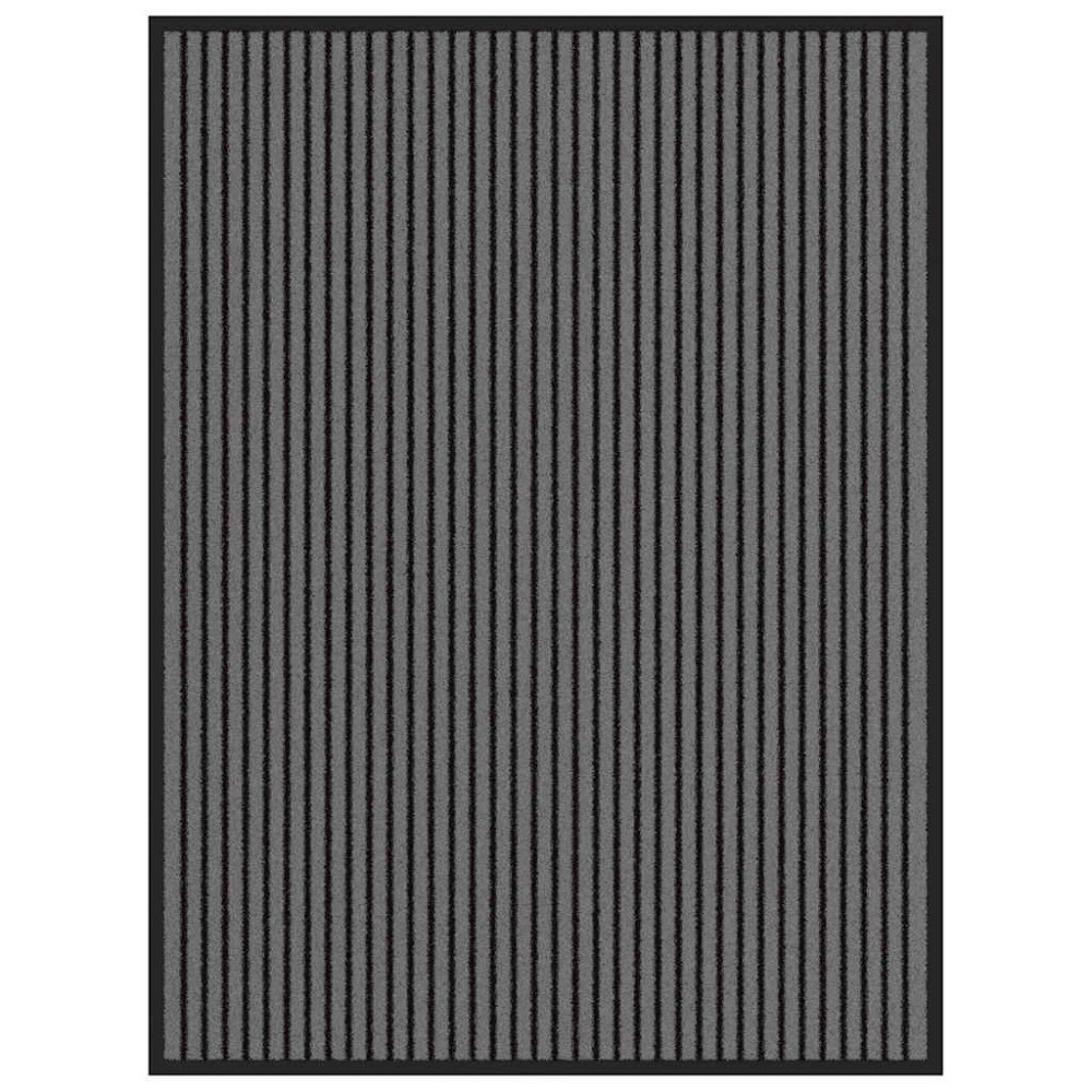 vidaXL Dörrmatta rand svart och grå 90x120 cm