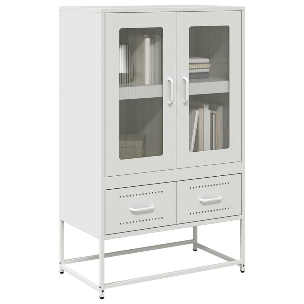 vidaXL Högskåp vit 68x39x111,5 cm stål