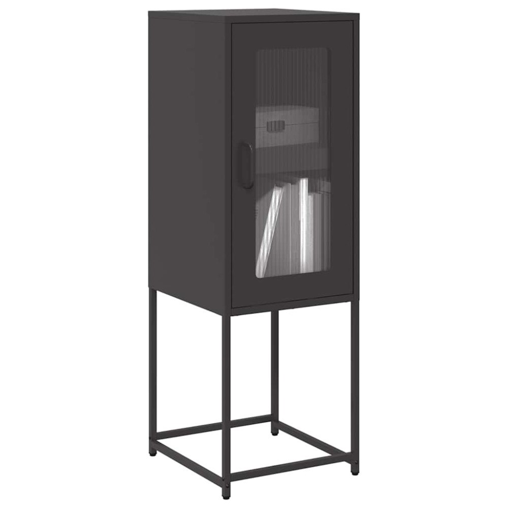 vidaXL Skänk svart 36x39x107 cm kallvalsat stål
