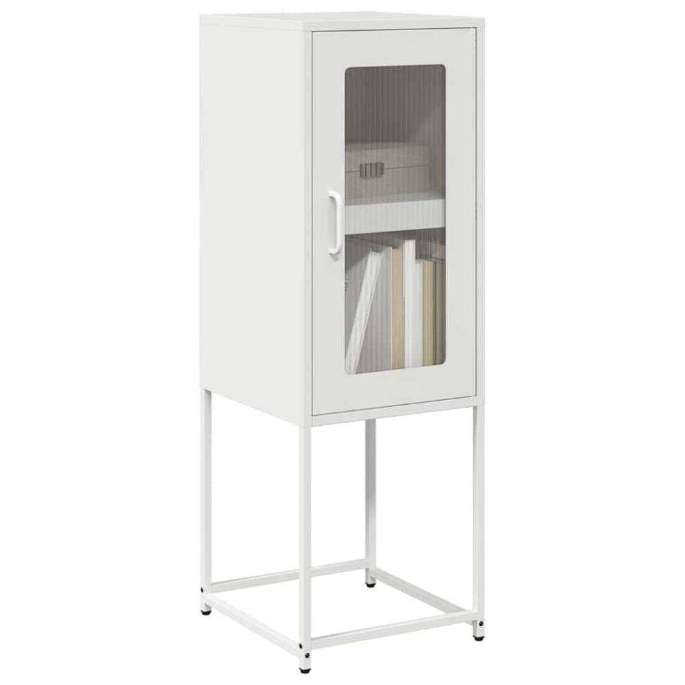 vidaXL Skänk vit 36x39x107 cm kallvalsat stål