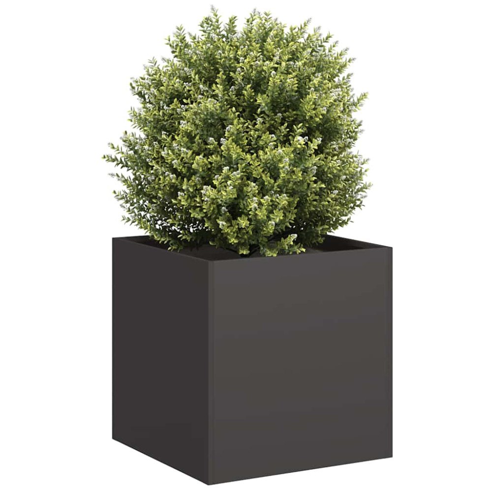vidaXL Odlingslåda svart 40x40x40 cm kallvalsat stål