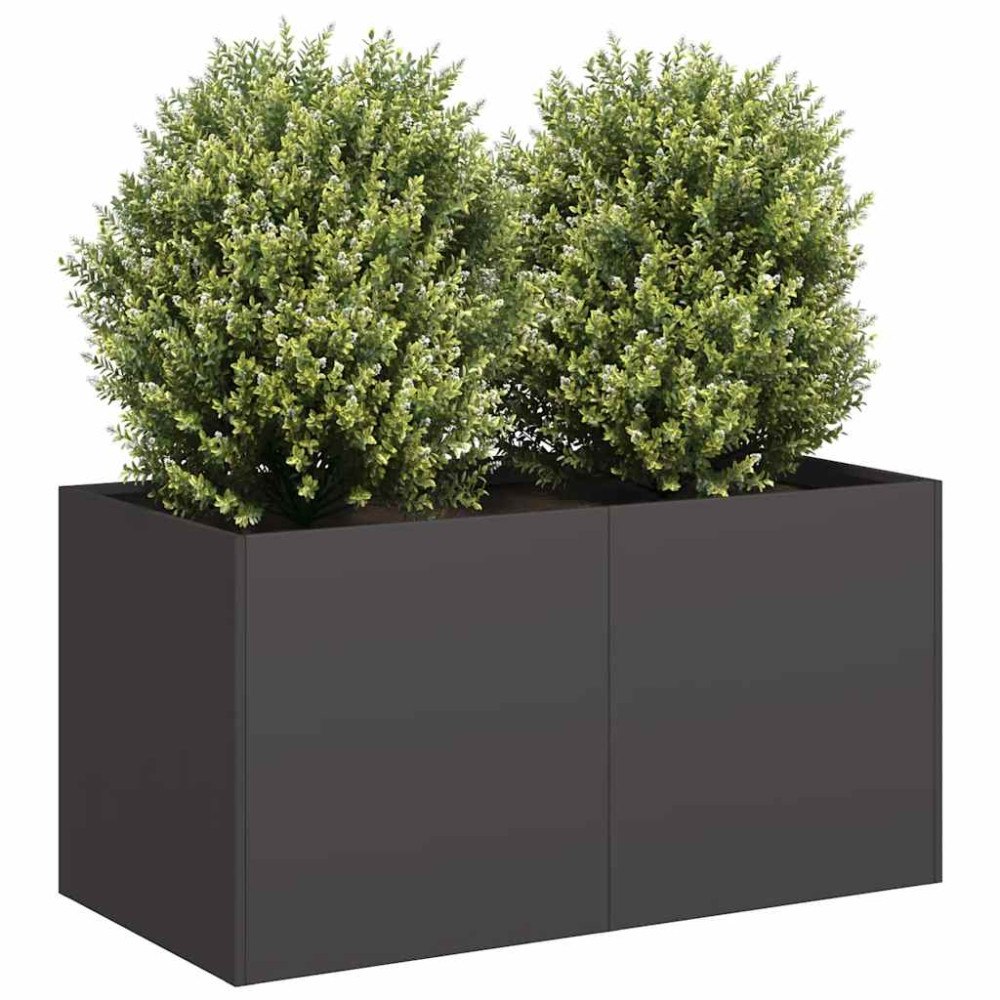 vidaXL Odlingslåda svart 80x40x40 cm kallvalsat stål