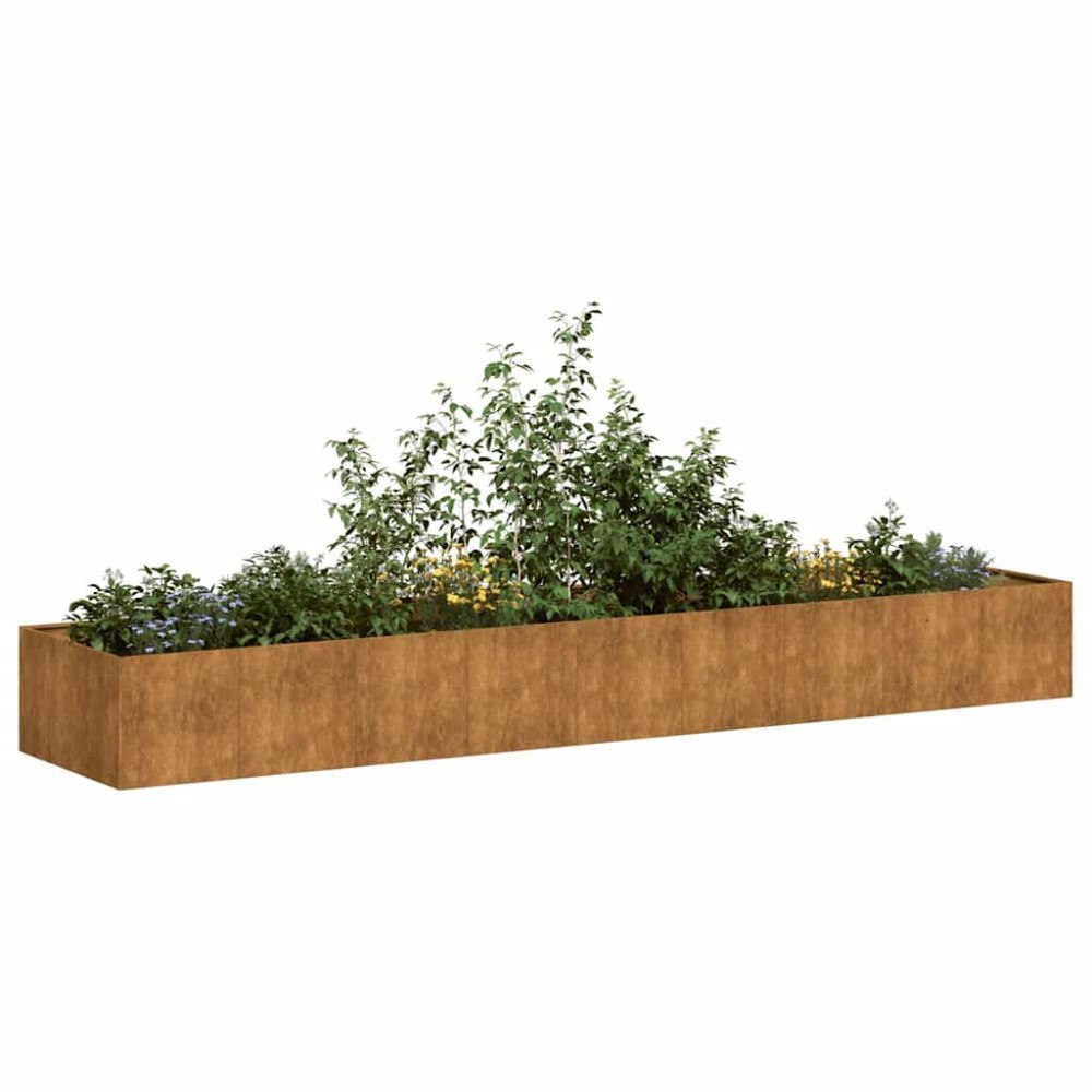 vidaXL Planteringskärl rostig 360x80x40 cm väderbeständigt stål