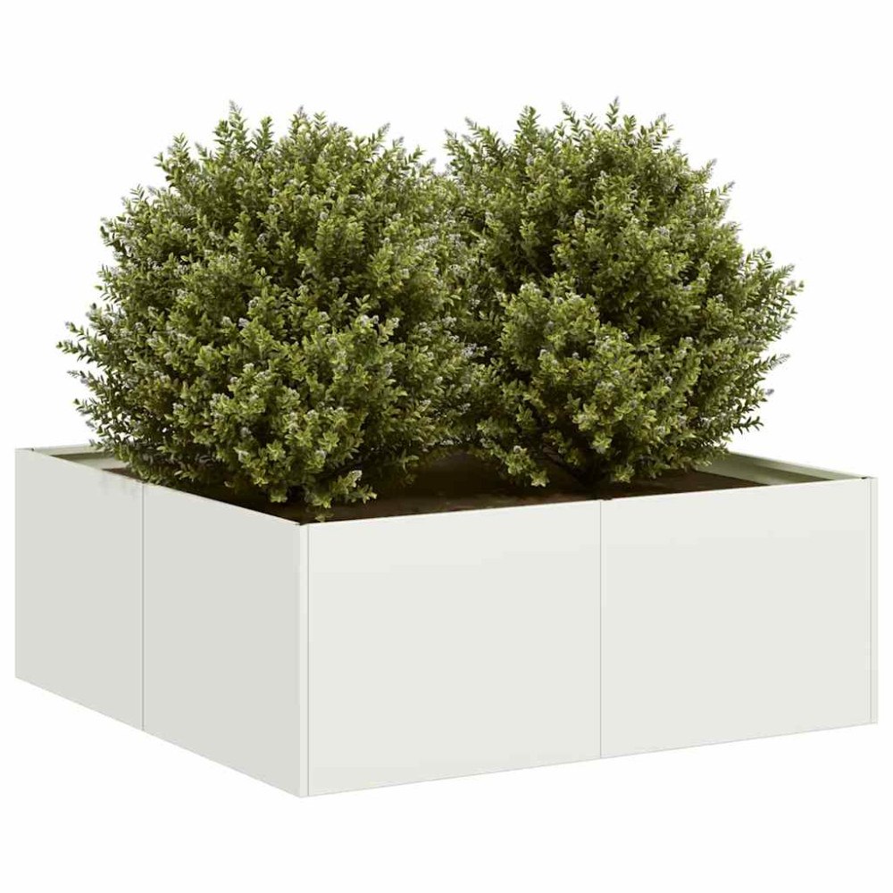 vidaXL Planteringskärl vit 80x80x30 cm stål