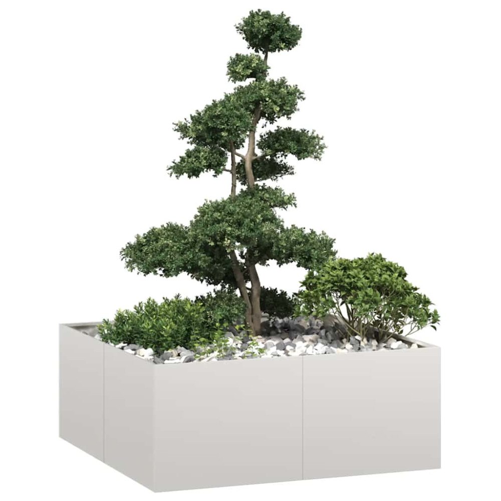 vidaXL Planteringskärl 100x100x40 cm rostfritt stål