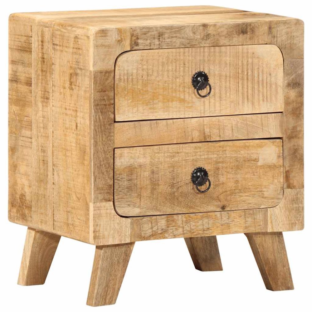 vidaXL Sängbord 40x32x46 cm massivt grovt mangoträ