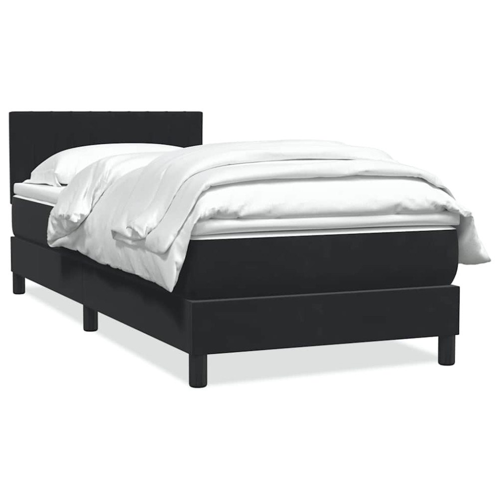 vidaXL Ramsäng med madrass svart 80x220 cm sammet