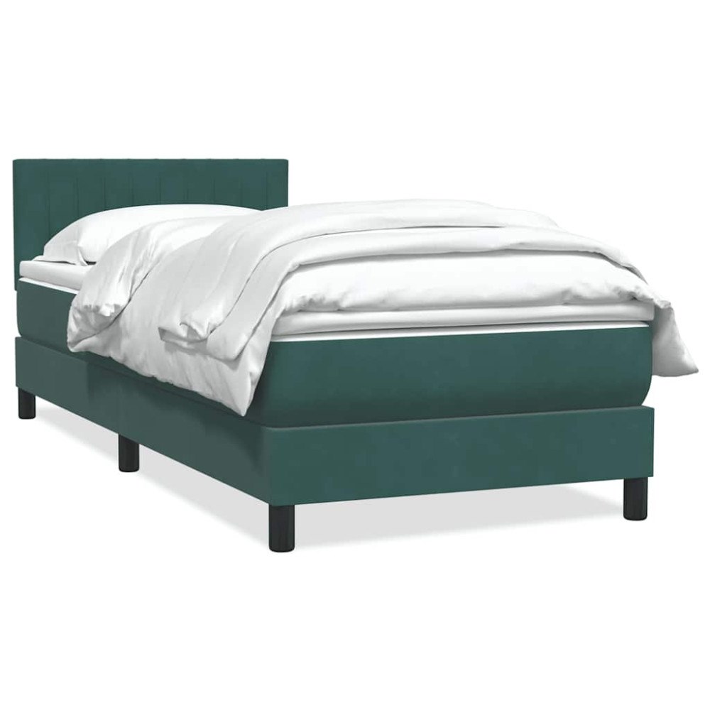 vidaXL Ramsäng med madrass mörkgrön 80x220 cm sammet