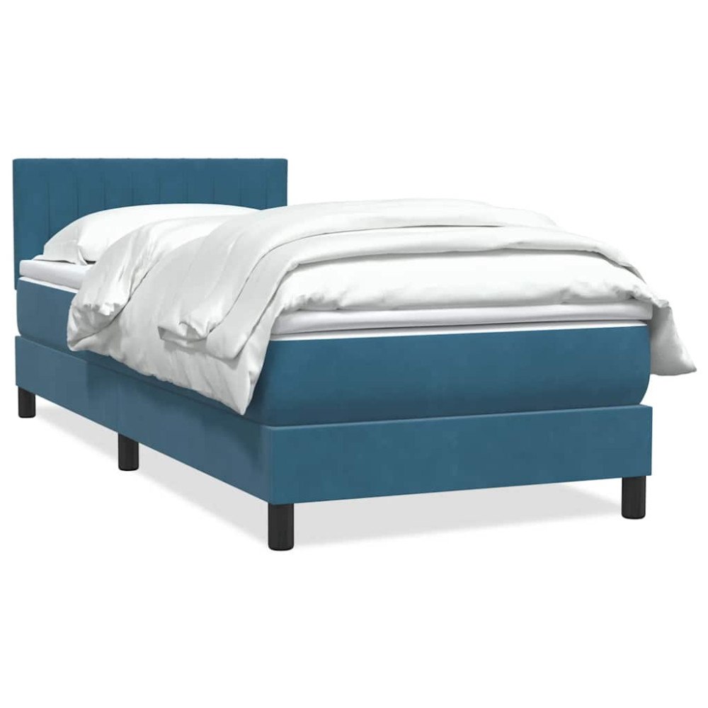 vidaXL Ramsäng med madrass mörkblå 80x220 cm sammet