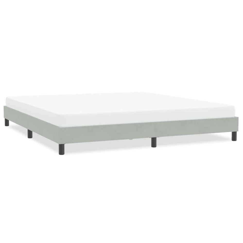 vidaXL Sängram utan madrass ljusgrå 200x220 cm sammet